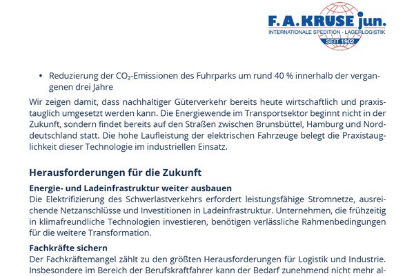 Info-Handout: Spedition Kruse